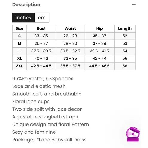 Avidlove Womens Lingerie Sleepwear Nightwear Dress Extra Large Burgundy New