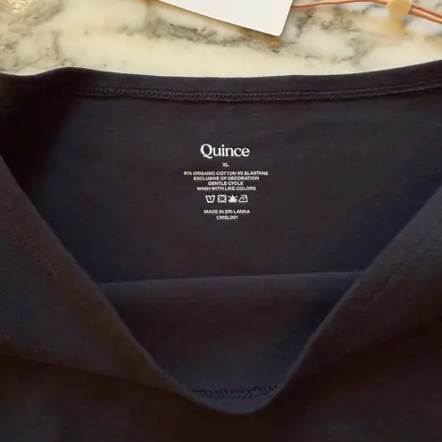 Quince NWT Black Stretch Cotton Jersey Boat Neck Tank Size XL