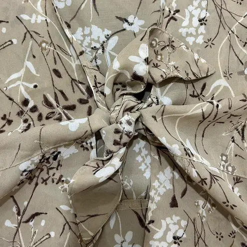 Vintage Floral Sheer Tie Front Open Top Multi Size M