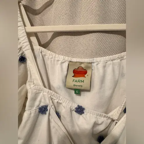 Farm Rio Blue Flowers Crop Top Size Small