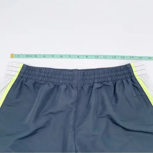 Danskin  Now Women's Woven Running Athletic Shorts Grey Neon Trim Size Medium