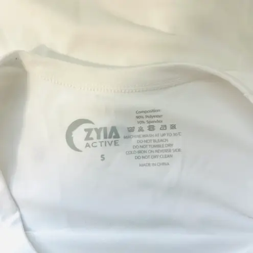 Zyia Active Go To White Crew Neck Short Sleeve Athletic Basic Tee