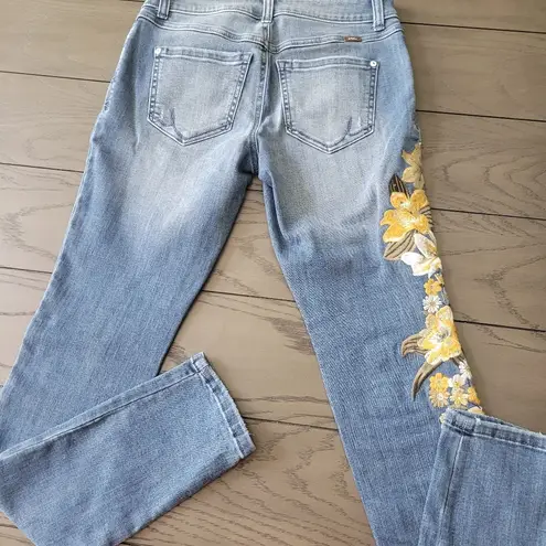 INC  jeans denim embroidered floral 2