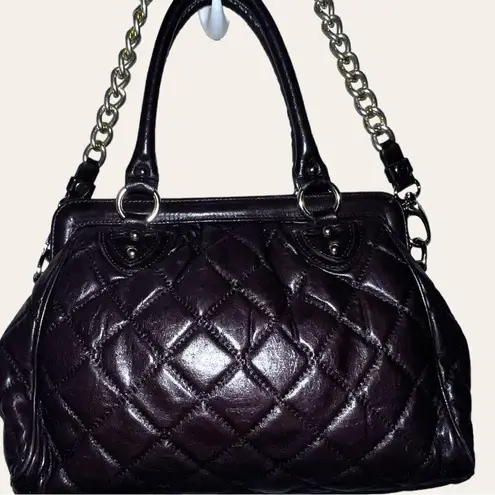 Dimoni brand gorgeous cocoa bean brown leather diamond quilted design ba…