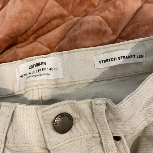 Cotton On stretch straight leg white jeans