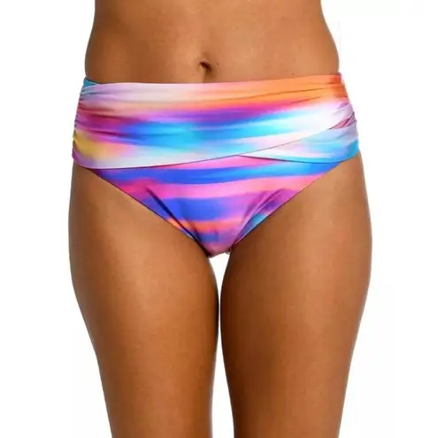 La Blanca Tankini Set Sunset Shores Tummy Control Halter Molded Cups Colorful 6