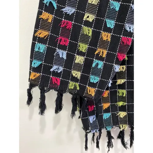 Onque Casuals Lightweight Eyelash Fringe Hem Button Up Shacket Top Size XL Boho Black