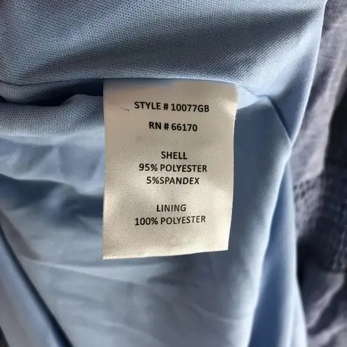 Hutch Womens Midi Dress Smocked Waist Puff Short Sleeve V-Neck Zip Back Blue XXL