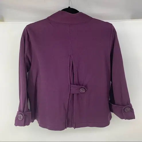 CAbi  Purple Terry Topper Wing Double Breasted Button Front Jacket Size M