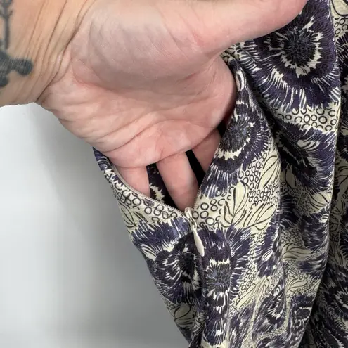 REI Athletic Hiking Dress Womens Medium Tan Purple Floral Print Zip Pocket