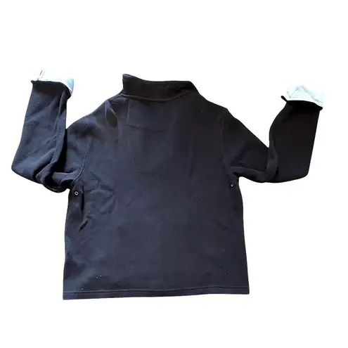 Casual Corner Annex Sports Womens Black Blue Zip Up Collared Sporty Sweater Size L