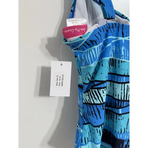 Love My Curves Style 344 Size 16 1x One Piece Swimsuit Resort Beach Blue NWT