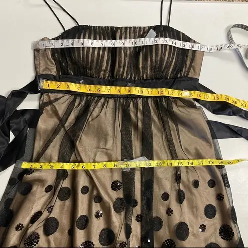 S.L. FASHIONS Black & Gold Sequined tulle Women’s dress Size 12 sleeveless