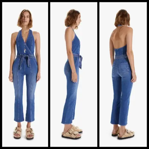 đź’•MOTHER DENIMđź’• Halter Hustler Jumpsuit Ankle A Groovy Kind of Love 34 70s Blue