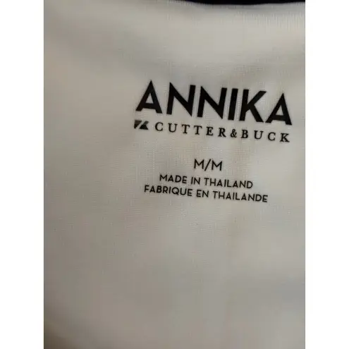 Annika Cutter Buck Women M Golf Polo Shirt Short Sleeve White Yellow V