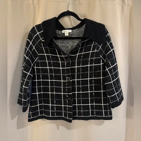 Coldwater Creek Women’s Black and White Checkered Jacket