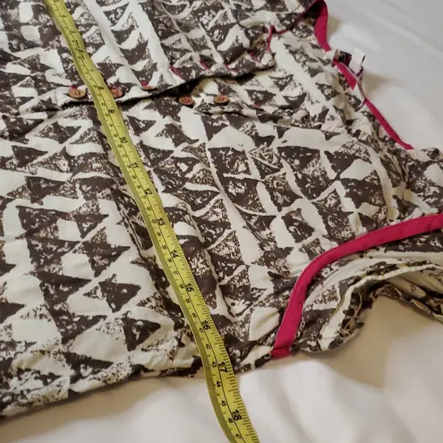 JUNIPER Elegant Pink and Cream Patterned Dress Size L