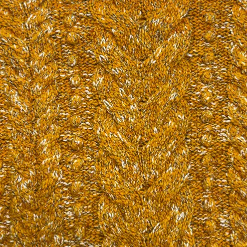 Goodthreads chunky knit mustard cozy Marled Popcorn Stitch Crewneck Sweater XL Yellow