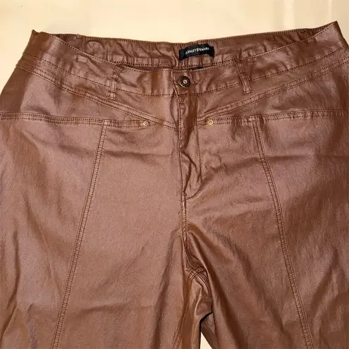 Ashley Stewart Ashley Stewart Women's Brown Faux Leather wide leg Pants Size 26