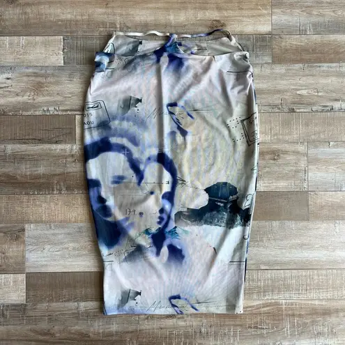 Miaou Verona Mesh Midi Skirt Corsica Print