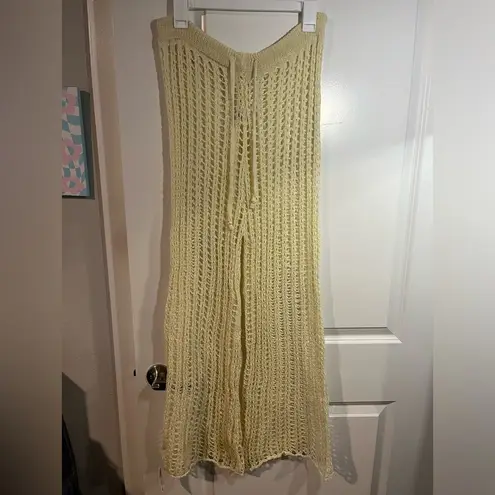 Odiva NWT Crochet Pullover Swimwear Cover Up Pants Size Large in Crème Color