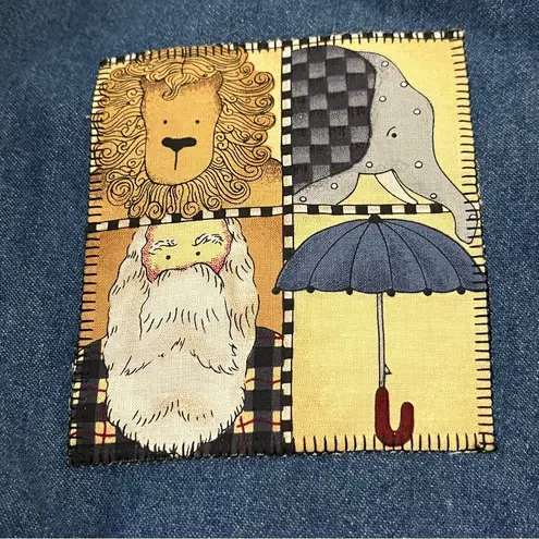 Vtg 90s The Briar Patch Noah’s Ark Denim Jumper Dress Blue L Size L thumbnail 6