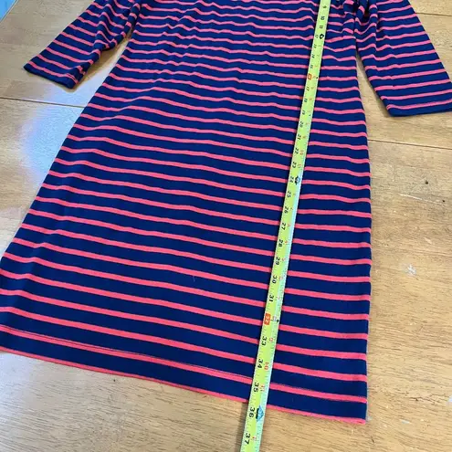 Gap  Modern Boatneck Navy Striped Knit Shift Midi Jersey Dress, Size M