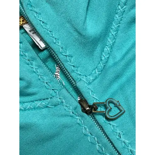 Luxirie by LRG Activewear Zip Front Aqua Sweatshirt Jacket size XL Blue