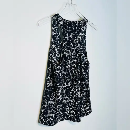 Alexander Wang Racerback Silk Black White Print Tank Top Shirt Blouse Size S