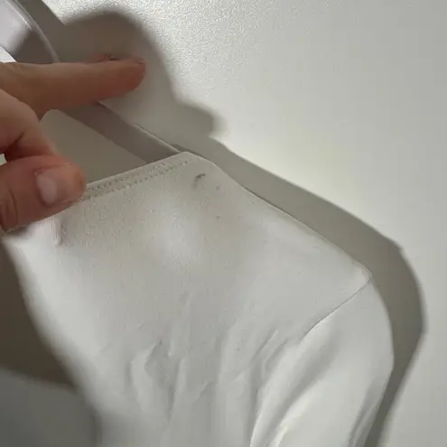 Halara NWT Square Neck Lace Up Corset Long Sleeve Active Dress in White Sz Large