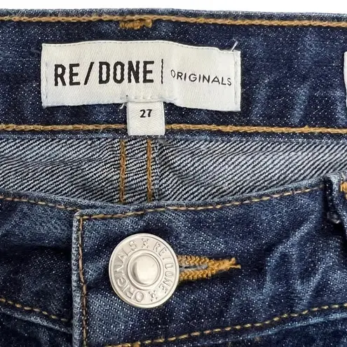 RE/DONE REDONE Originals High Rise Straight Leg Crop Jeans Dark Wash Denim Size 27
