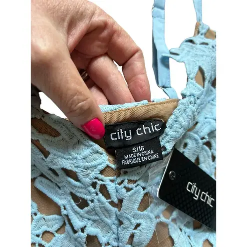 City Chic NWT Sky Blue So Fancy Dress - Size S/16