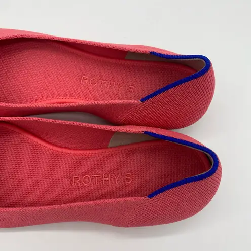 Rothy's The Flat Pink Grapefruit Slip On Ballet Flats Comfort Easy Women size 7