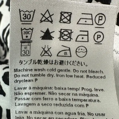 Escada Women Nidra Leopard Print Ruffle Front Sleeveless Button Blouse Top Sz XS Black