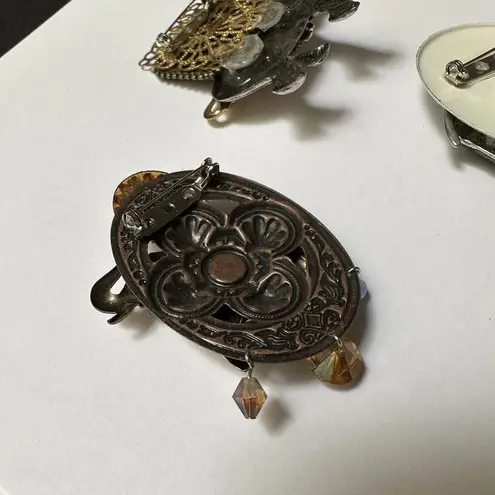 Lot Of 3 Beautiful Rhinestone Elephant Brooch Pins