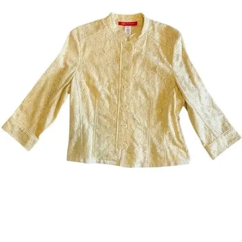 Anne Klein AK  Lace Ivory Cream Button Down‎ Jacket Size 14 - Image 5