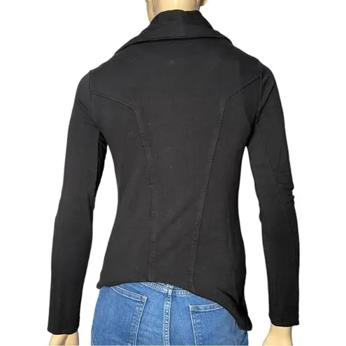 Helmut Lang Women’s Size S Black Heavy Jersey Moto Zip Shawl Collar Jacket