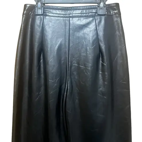 Princess Polly  Love Club Black Faux Vegan Leather Straight Pants Size 4