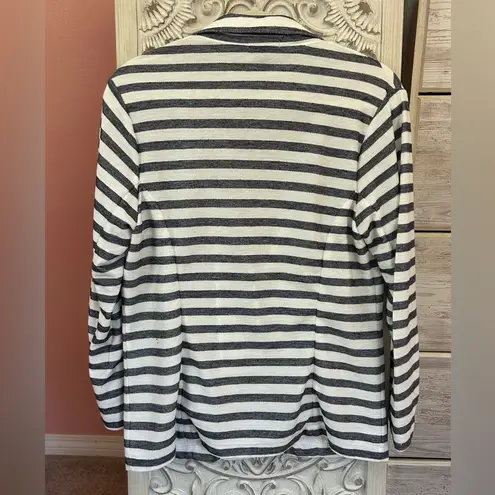 Gap navy & white preppy nautical horizontal striped knit blazer with pockets MD Size M