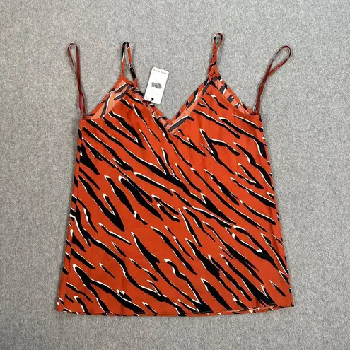 Naked Zebra  Tiger Stripe Cami Top Women's Medium Orange/Black Spaghetti Strap