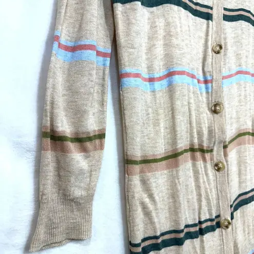 Heartloom Anthropologie Small Dahlia Long Maxi Buttoned Sweater Cardigan Striped