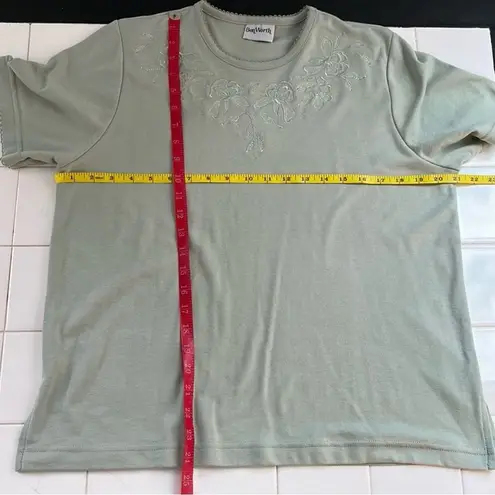 Embroidered Sparkling Sage Green Top Size M