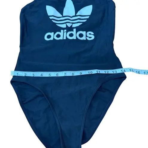 Adidas  Women Navy‎ Blue One Piece Swimsuit Trefoil Logo Spaghetti Strap Size L