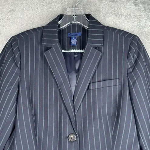 J Crew Blazer Women 6 Navy Blue Striped Jacket Preppy Academia Corpcore Polished