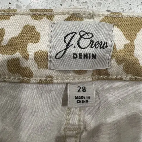 J. Crew Size 28 Jeans 10" High Rise Toothpick Animal Print Safari Leopard NEW