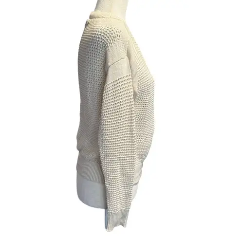Elizabeth and James Open Knit Cardigan Sweater Women’s Small Ivory Cotton Blend