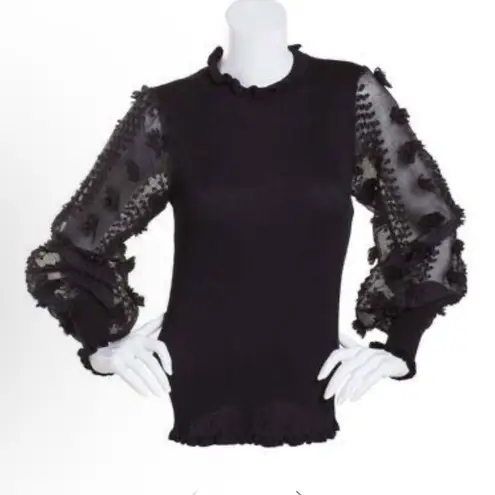 Almost Famous Juniors ™ 3D Flower Illusion Sleeve Mock Sweater