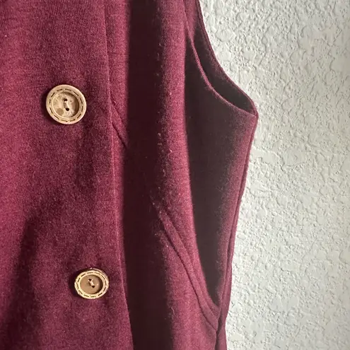 Sweet Rain ❤️ Burgundy Button Cowl Neck Vest