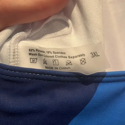 None New Women’s One Piece Swimsuit Blue Swirl Size 3X or 16