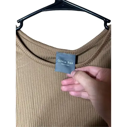 Olivia Rae Olivia Rae Brown Ribbed Tank Top Size Large